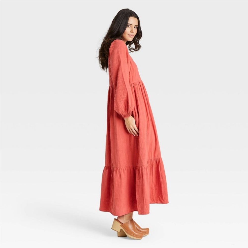NWT Balloon Long Sleeve Maxi Dress in Red XS - Universal Thread